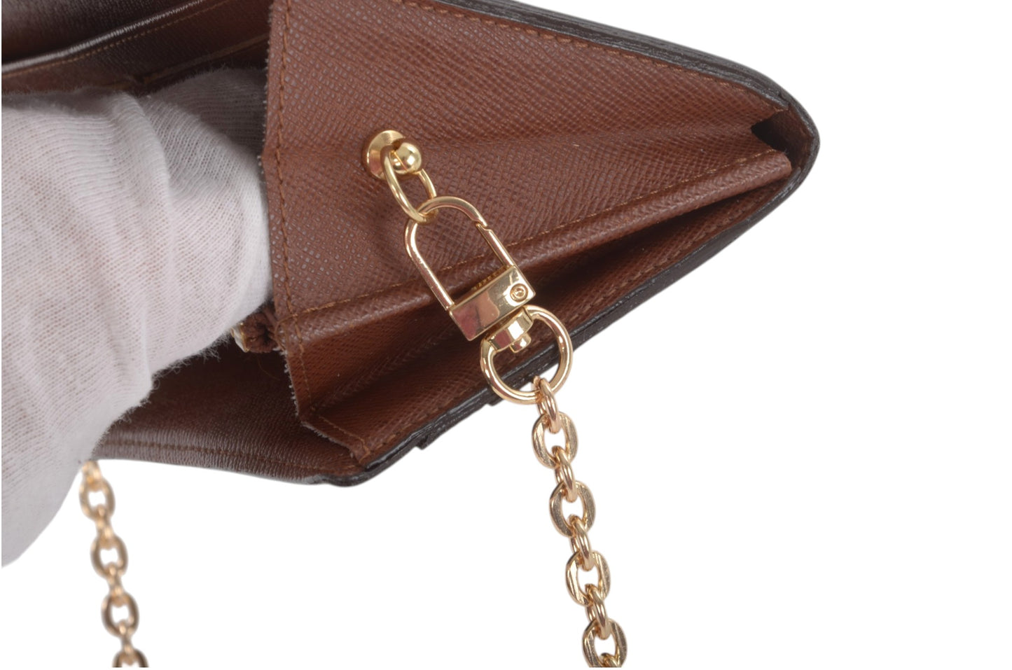 Louis Vuitton Sarah Monogram Wallet Vintage Leather Canvas Brown Crossbody Bag