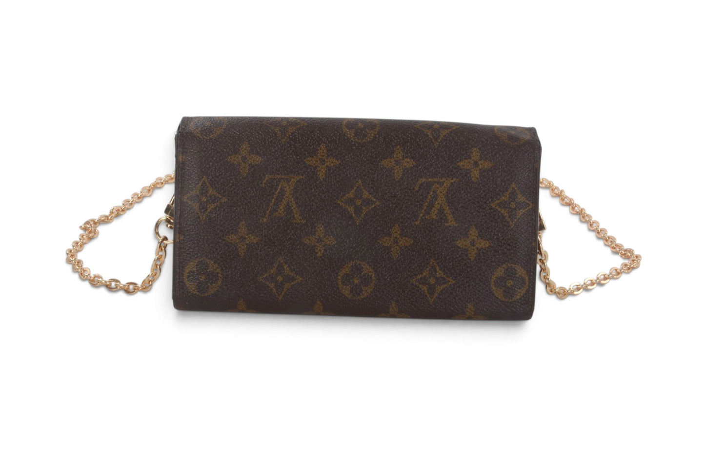 Louis Vuitton Sarah Monogram Wallet Vintage Leather Canvas Brown Crossbody Bag