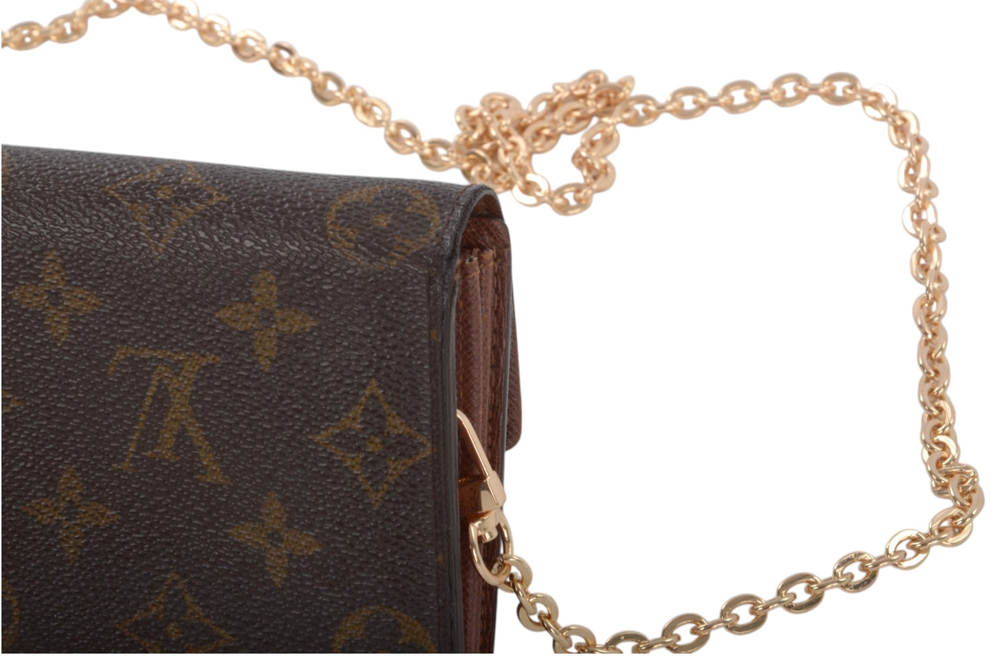 Louis Vuitton Sarah Monogram Wallet Vintage Leather Canvas Brown Crossbody Bag