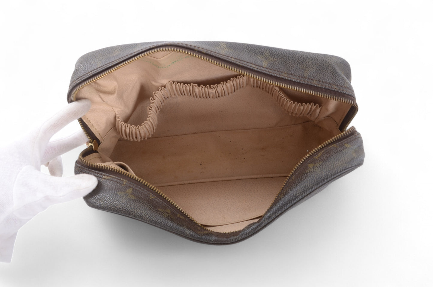 Louis Vuitton Trousse 28 Pouch Clutch Makeup Toilet Bag Monogram Vintage