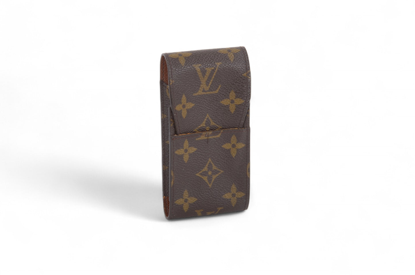 Louis Vuitton Cigarette Lighter Case Etui Monogram Canvas Brown Vintage Designer Classic