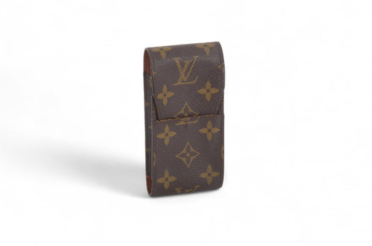Louis Vuitton Cigarette Lighter Case Etui Monogram Canvas Brown Vintage Designer Classic