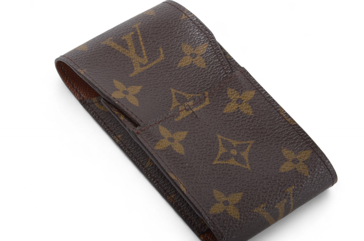 Louis Vuitton Cigarette Lighter Case Etui Monogram Canvas Brown Vintage Designer Classic