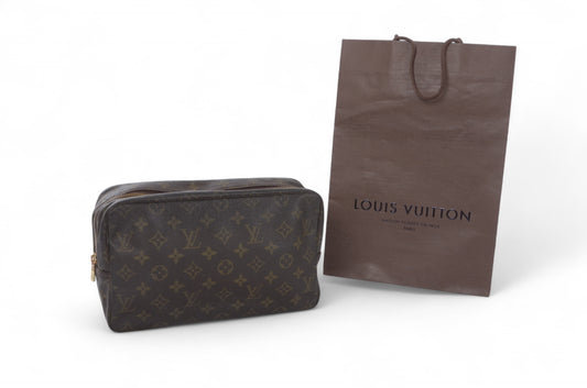 Louis Vuitton Trousse 28 Pouch Clutch Makeup Toilet Bag Monogram Vintage