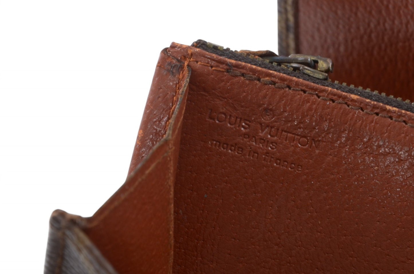 Louis Vuitton Pochette Porte-monnaie Credit Monogram Wallet Vintage Leather Canvas Brown Crossbody Bag Designer Classic Authentic