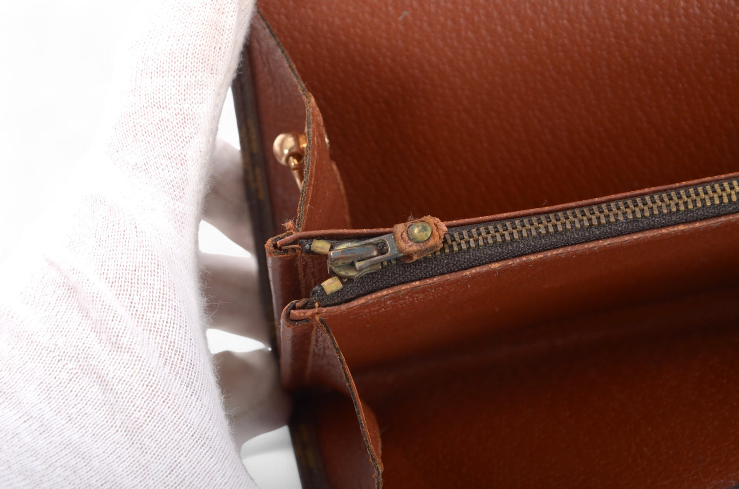 Louis Vuitton Pochette Porte-monnaie Credit Monogram Wallet Vintage Leather Canvas Brown Crossbody Bag Designer Classic Authentic