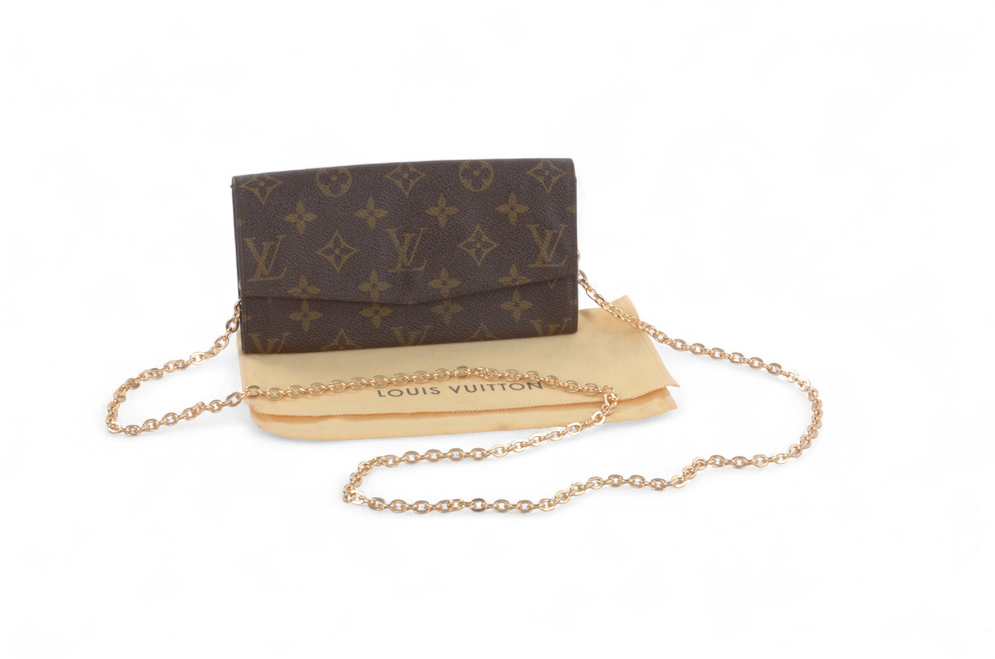 Louis Vuitton Pochette Porte-monnaie Credit Monogram Wallet Vintage Leather Canvas Brown Crossbody Bag Designer Classic Authentic