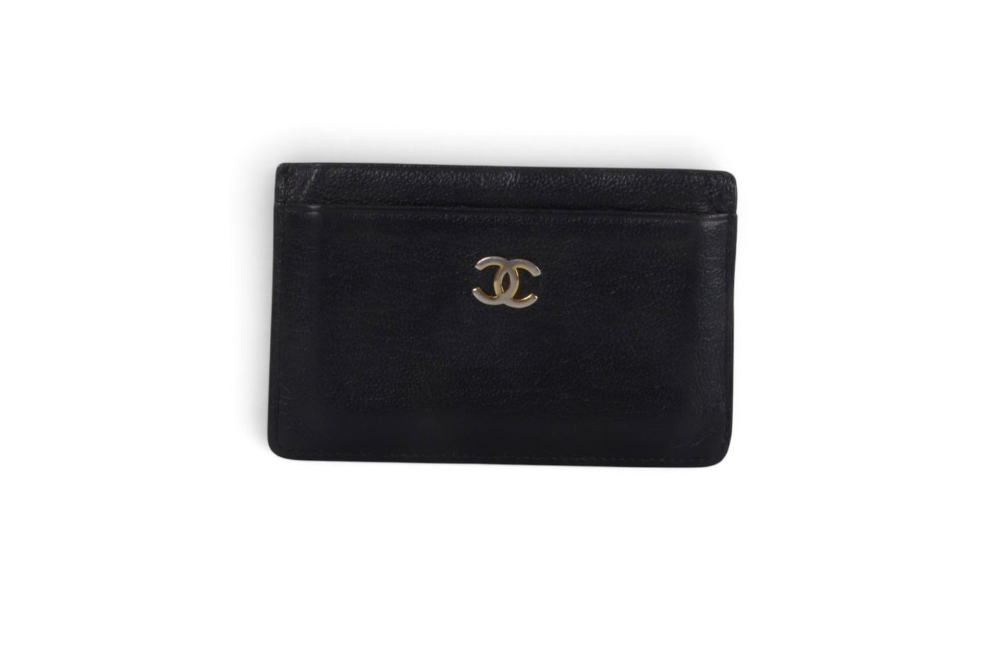 Chanel Lambskin Leather Black Card Case Wallet Holder Cardholder Vintage Designer Classic Authentic