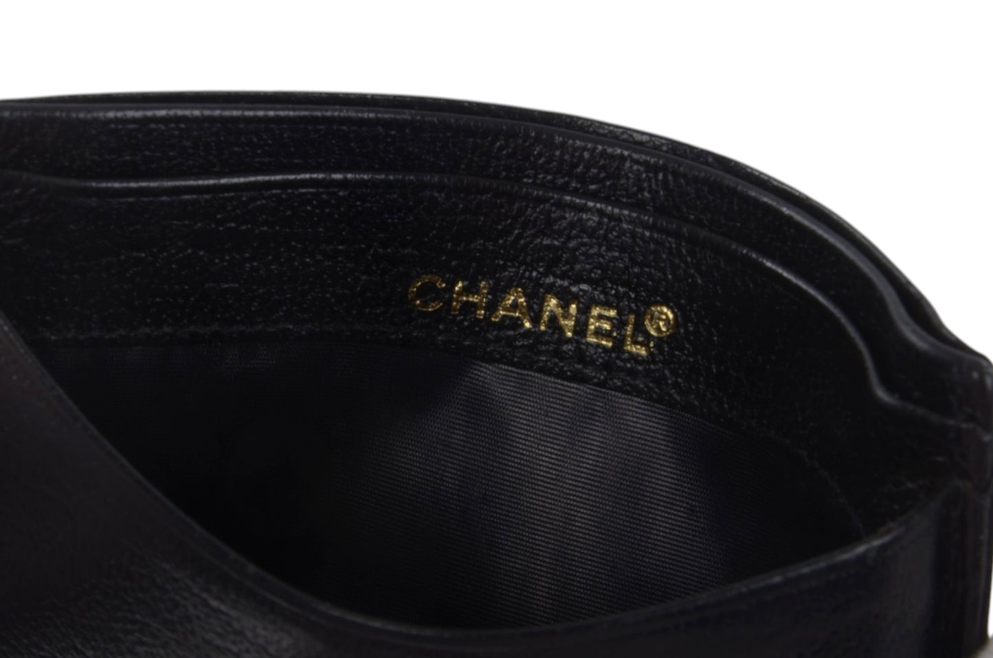 Chanel Lambskin Leather Black Card Case Wallet Holder Cardholder Vintage Designer Classic Authentic