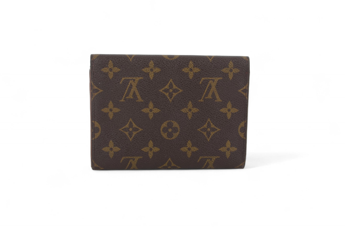 Louis Vuitton Tri-Fold Porte Tresor Wallet Vintage Leather Canvas Brown Crossbody Bag Cardholder Designer Classic Authentic