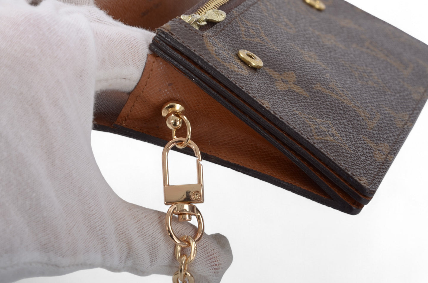 Louis Vuitton Long Wallet Vintage Leather Canvas Brown Crossbody Bag Cardholder Designer Classic Authentic