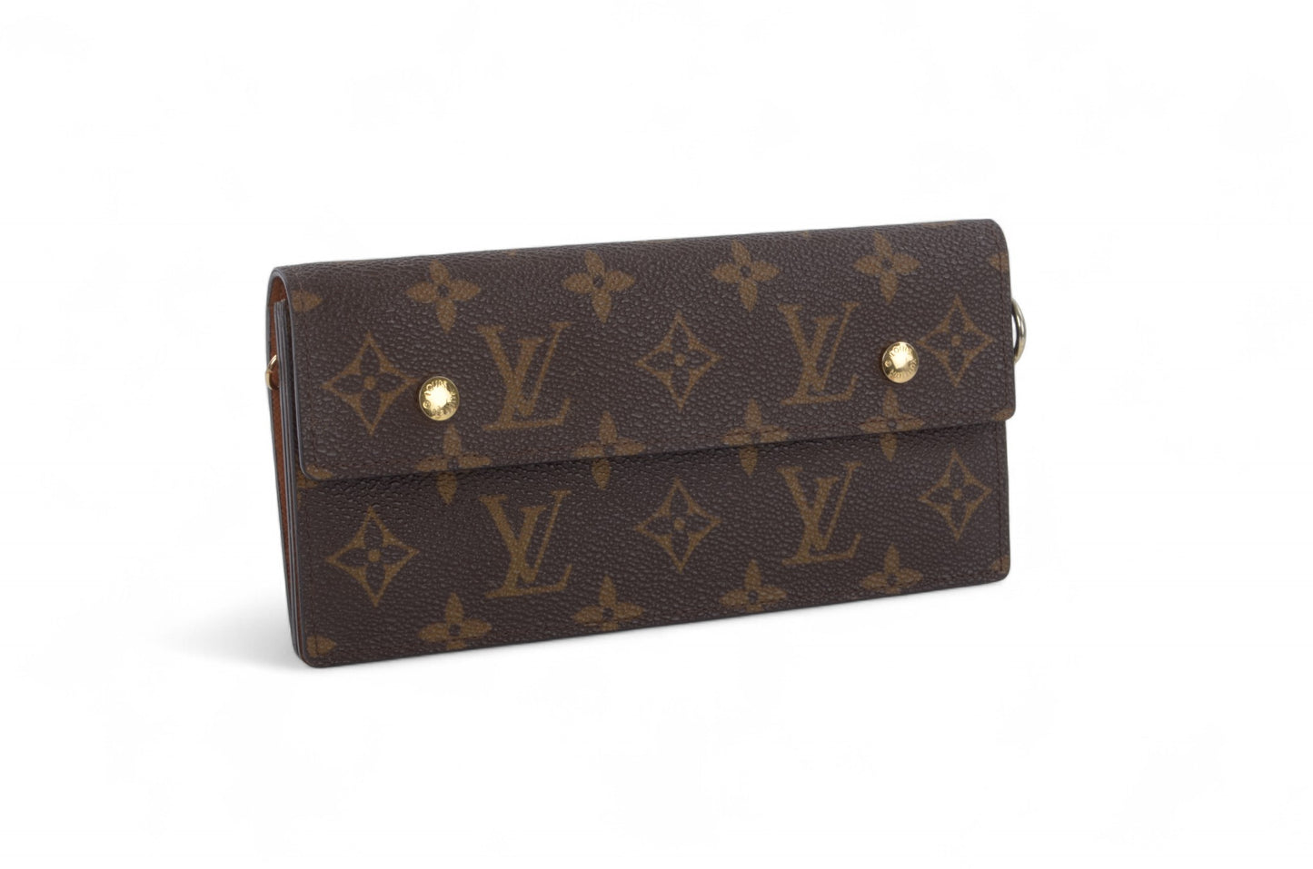 Louis Vuitton Long Wallet Vintage Leather Canvas Brown Crossbody Bag Cardholder Designer Classic Authentic