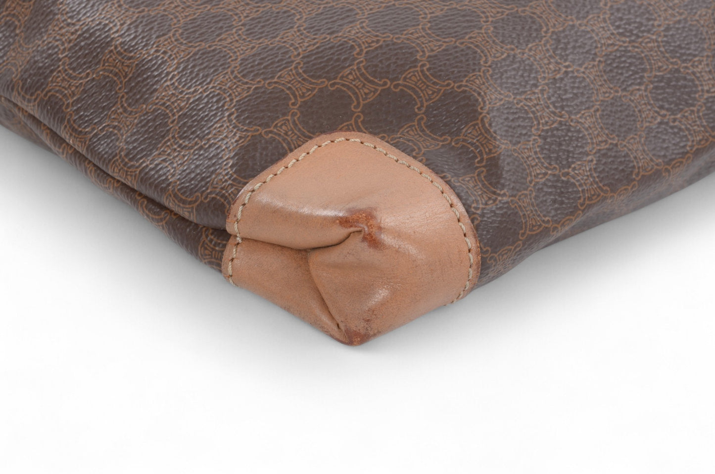 Celine Vintage Triomphe Bag Mini Tote Handbag Monogram Vintage Brown Designer Classic Authentic