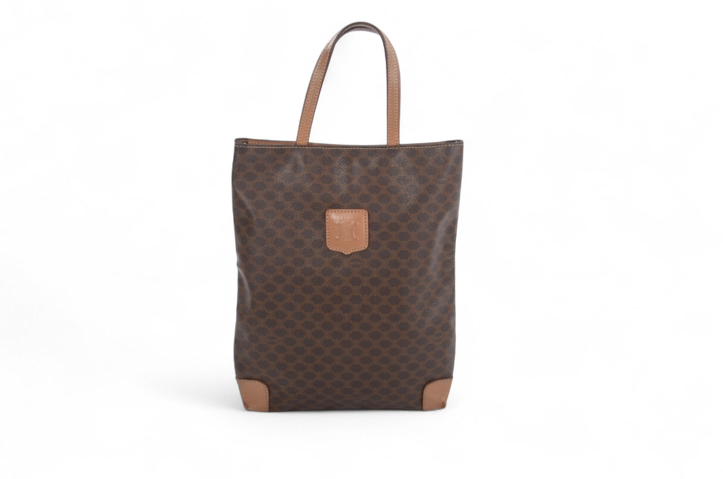 Celine Vintage Triomphe Bag Mini Tote Handbag Monogram Vintage Brown Designer Classic Authentic