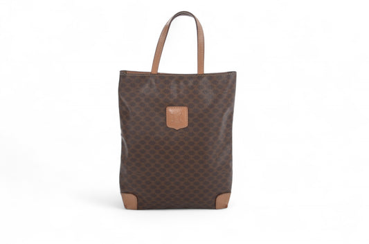 Celine Vintage Triomphe Bag Mini Tote Handbag Monogram Vintage Brown Designer Classic Authentic