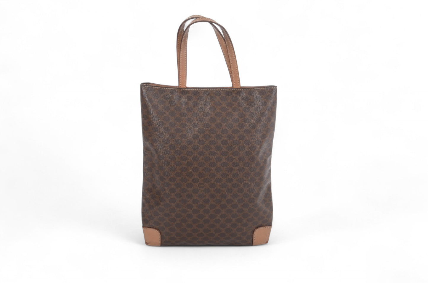 Celine Vintage Triomphe Bag Mini Tote Handbag Monogram Vintage Brown Designer Classic Authentic