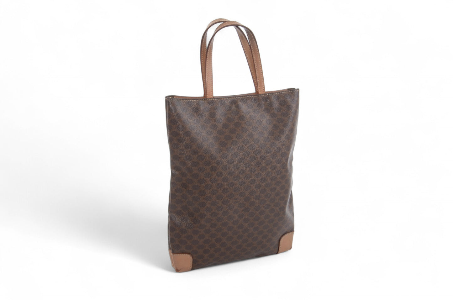 Celine Vintage Triomphe Bag Mini Tote Handbag Monogram Vintage Brown Designer Classic Authentic