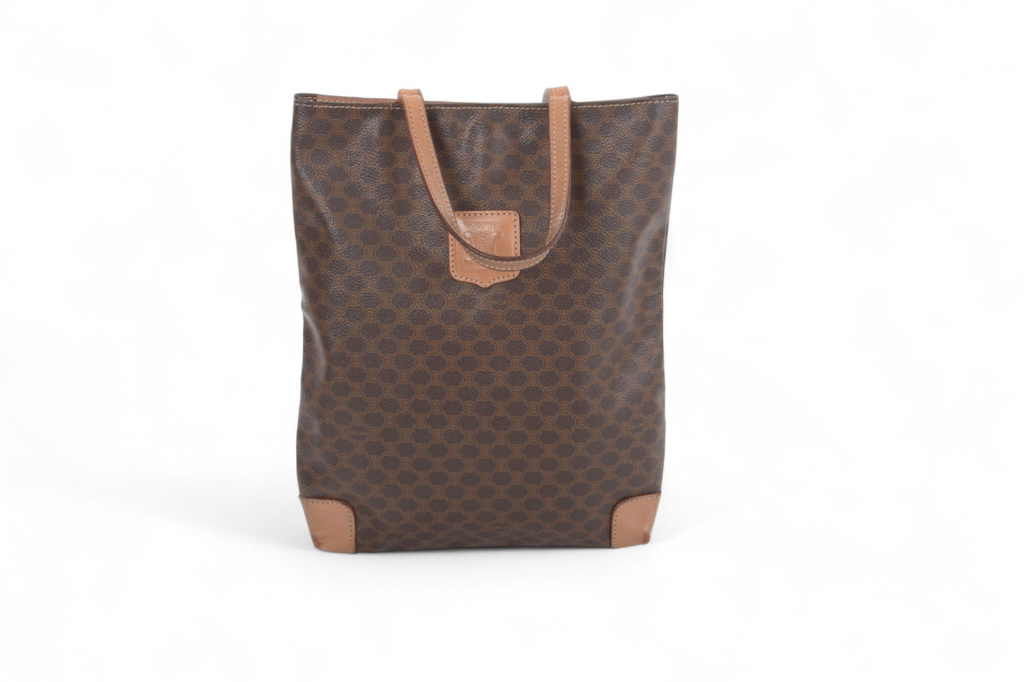 Celine Vintage Triomphe Bag Mini Tote Handbag Monogram Vintage Brown Designer Classic Authentic