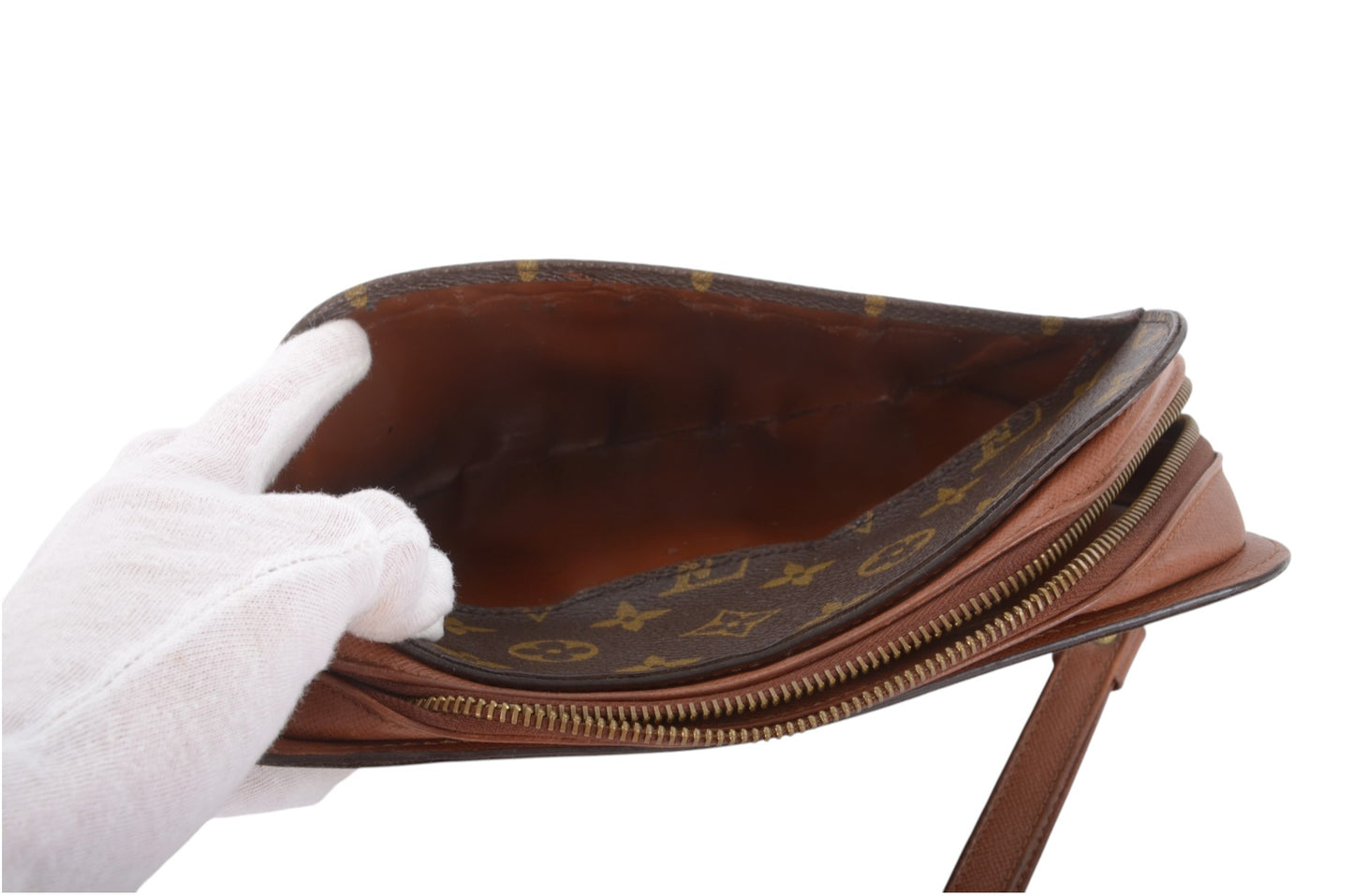 Louis Vuitton Vintage Orsay Clutch Bag Monogram Brown Designer Classic Authentic