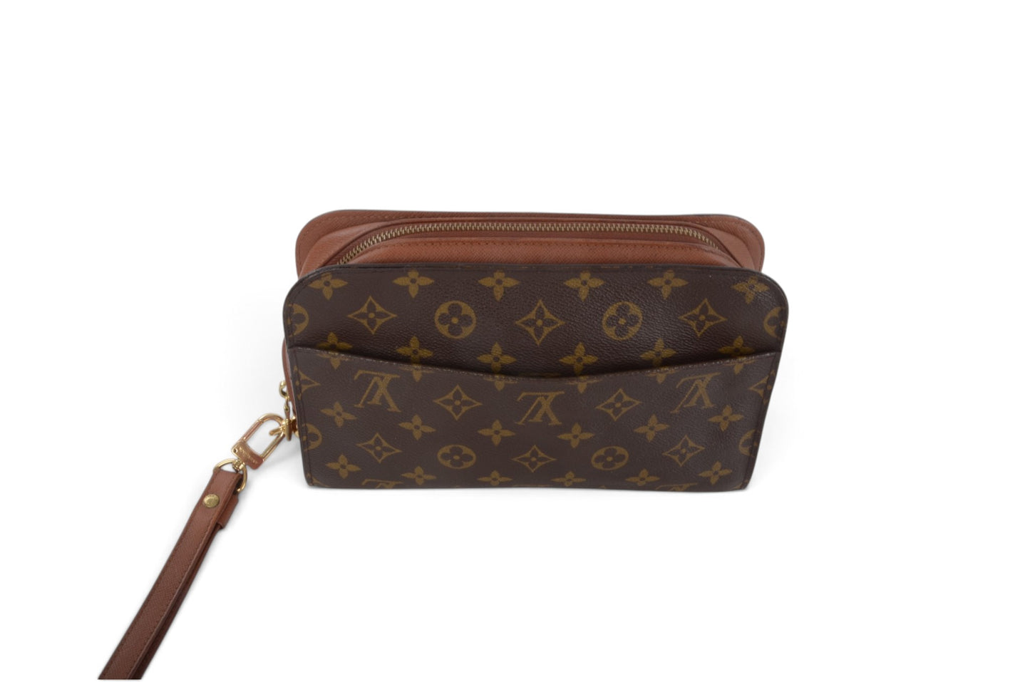 Louis Vuitton Vintage Orsay Clutch Bag Monogram Brown Designer Classic Authentic