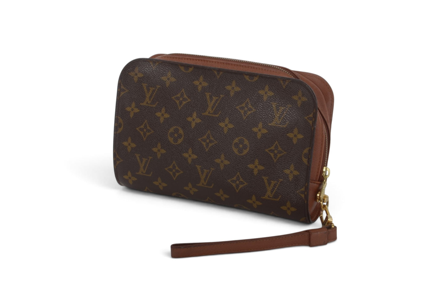 Louis Vuitton Vintage Orsay Clutch Bag Monogram Brown Designer Classic Authentic