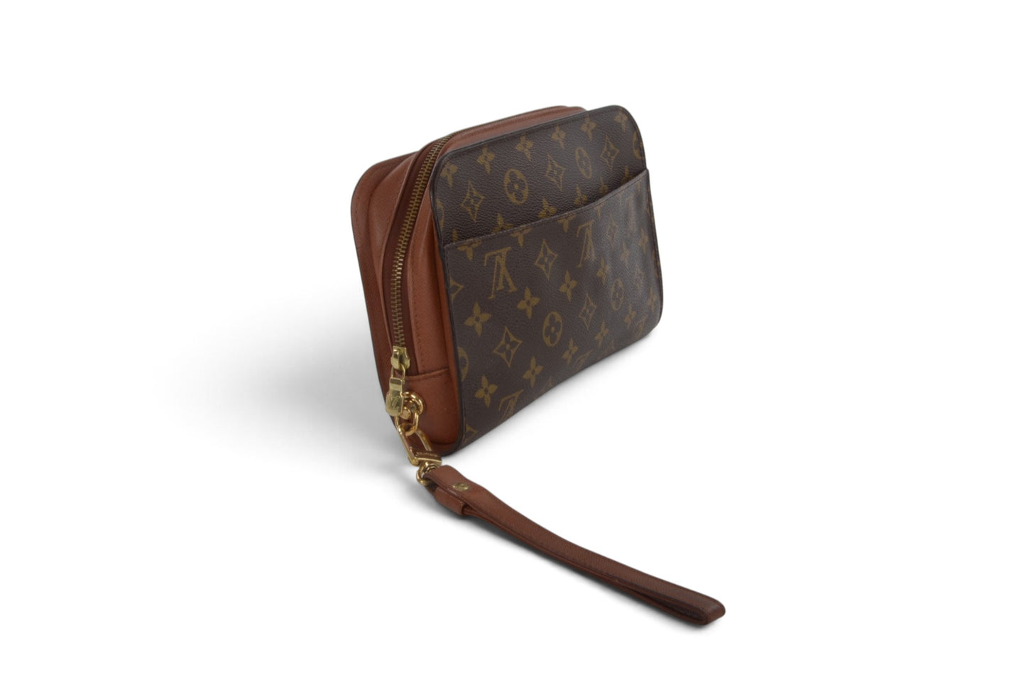 Louis Vuitton Vintage Orsay Clutch Bag Monogram Brown Designer Classic Authentic