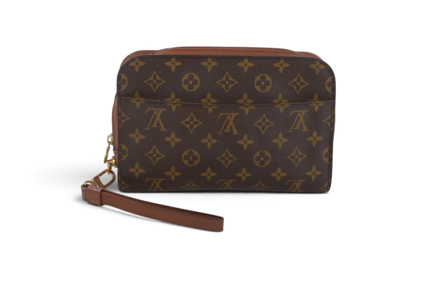 Louis Vuitton Vintage Orsay Clutch Bag Monogram Brown Designer Classic Authentic