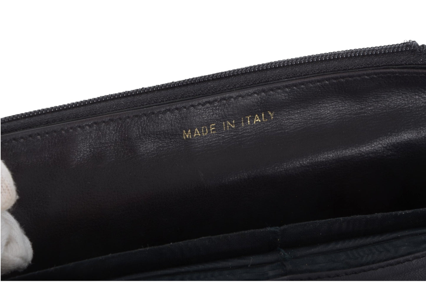 Chanel Caviar Leather Bifold Wallet Crossbody Clutch Bag Vintage Black Designer Classic