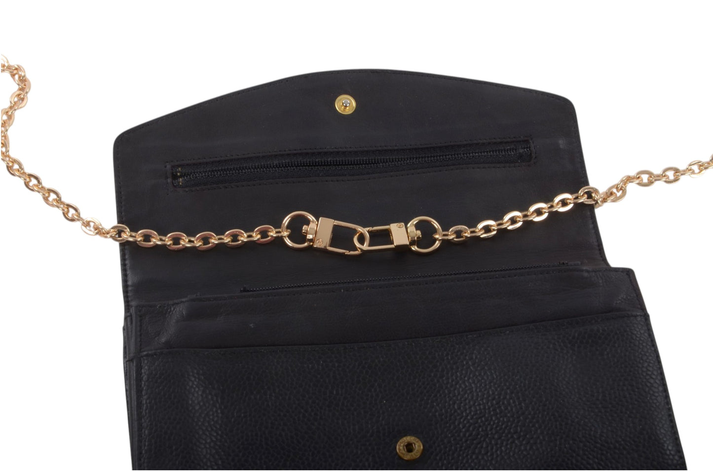 Chanel Caviar Leather Bifold Wallet Crossbody Clutch Bag Vintage Black Designer Classic