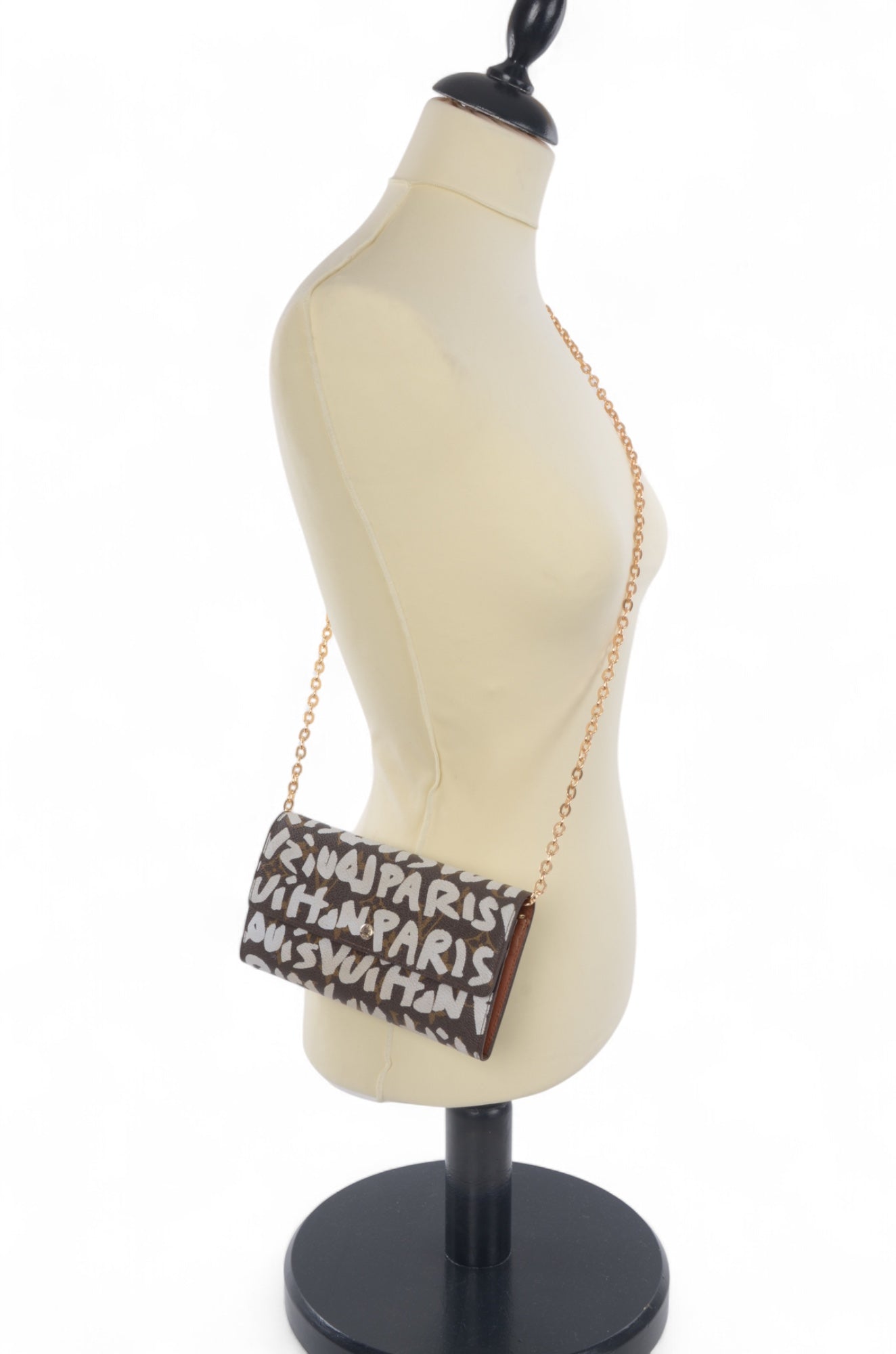 Louis Vuitton x Stephen Sprouse Graffiti Sarah Monogram Wallet Vintage Leather Canvas Brown Crossbody Bag