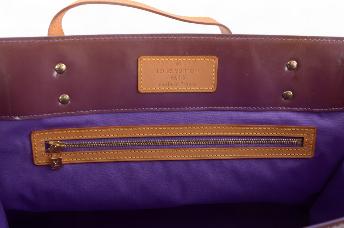 Louis Vuitton Vernis Reade GM Handbag Shoulder Large Bag Tote Vintage Patent Leather Monogram Violet Lilac Unique Rare Designer Classic Authentic