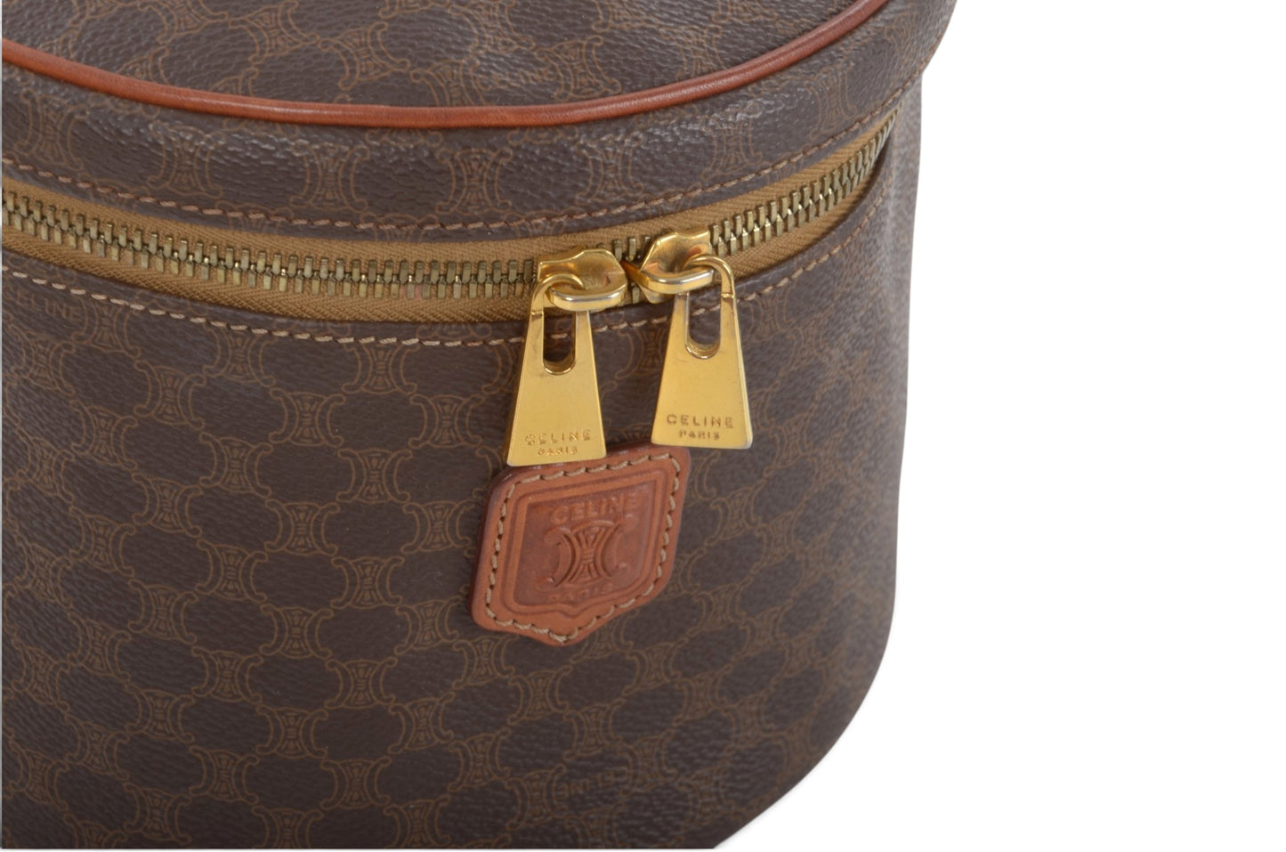 Celine Vintage Triomphe Vanity Bag Make Up Toiletry Monogram Canvas Designer Classic