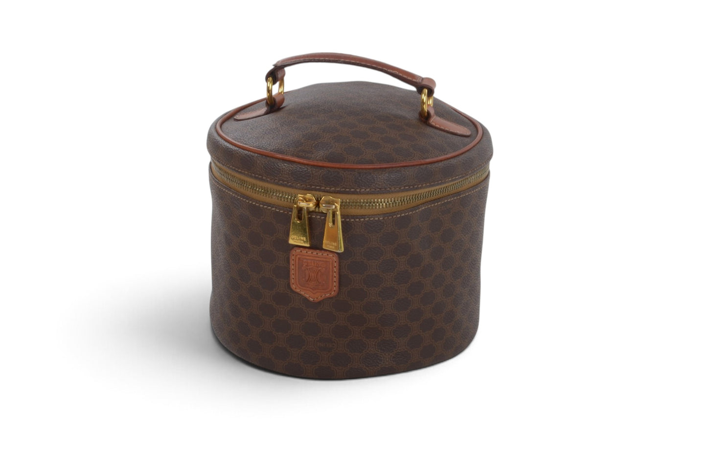 Celine Vintage Triomphe Vanity Bag Make Up Toiletry Monogram Canvas Designer Classic