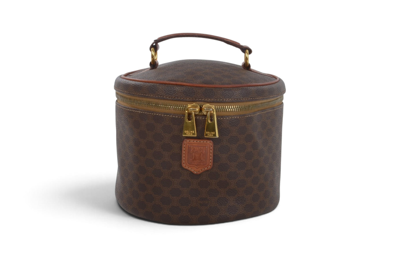 Celine Vintage Triomphe Vanity Bag Make Up Toiletry Monogram Canvas Designer Classic