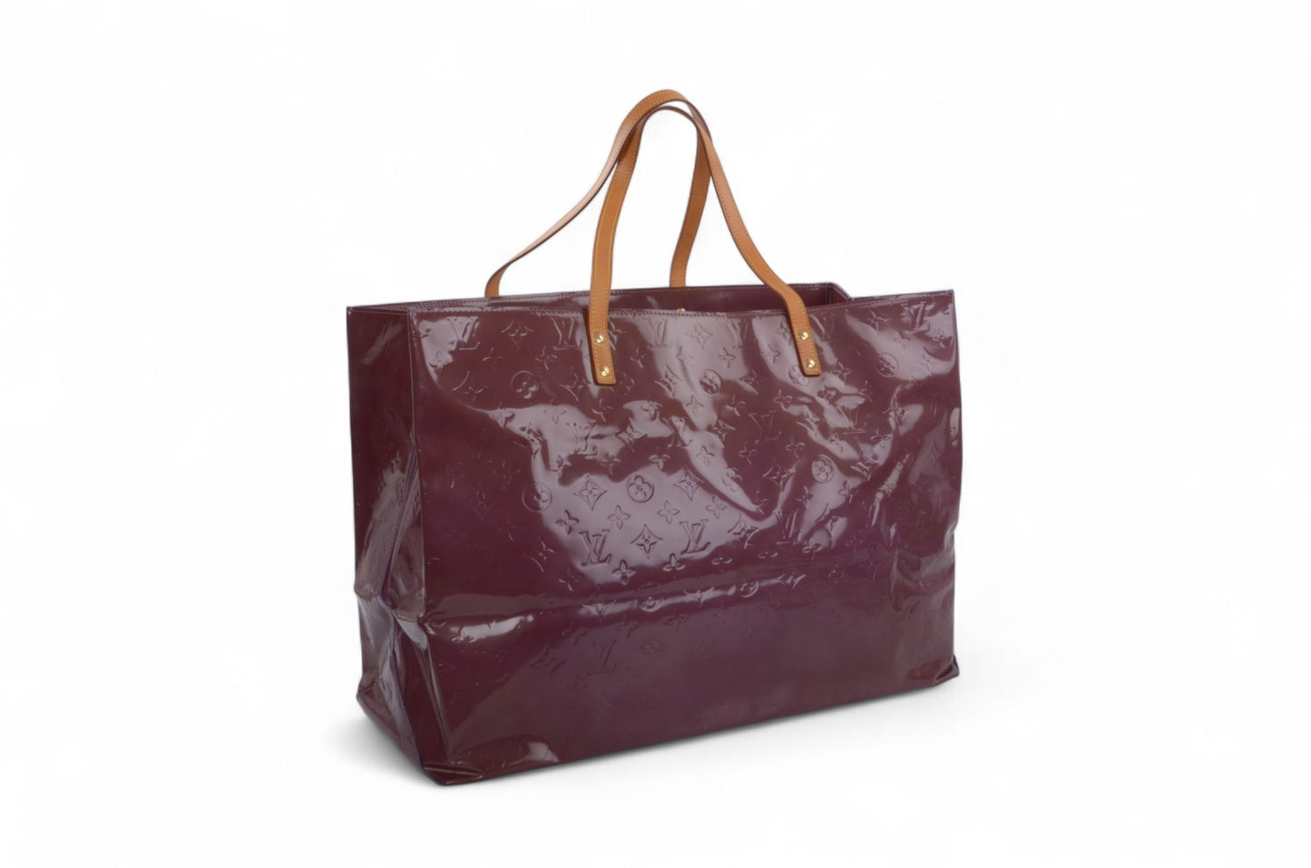 Louis Vuitton Vernis Reade GM Handbag Shoulder Large Bag Tote Vintage Patent Leather Monogram Violet Lilac Unique Rare Designer Classic Authentic