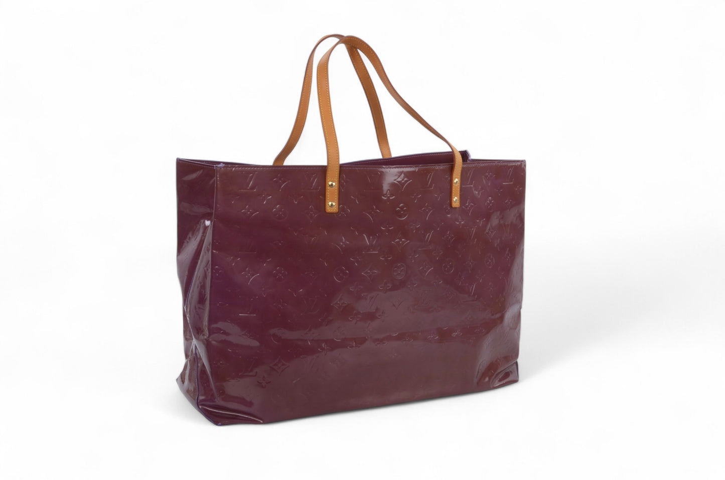 Louis Vuitton Vernis Reade GM Handbag Shoulder Large Bag Tote Vintage Patent Leather Monogram Violet Lilac Unique Rare Designer Classic Authentic