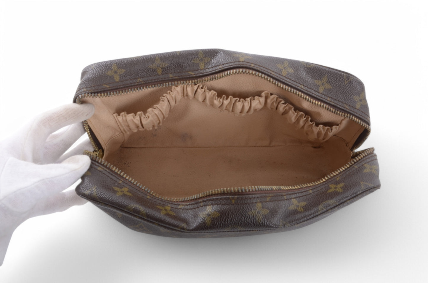 Louis Vuitton Trousse 28 Pouch Clutch Makeup Toilet Bag Monogram Vintage