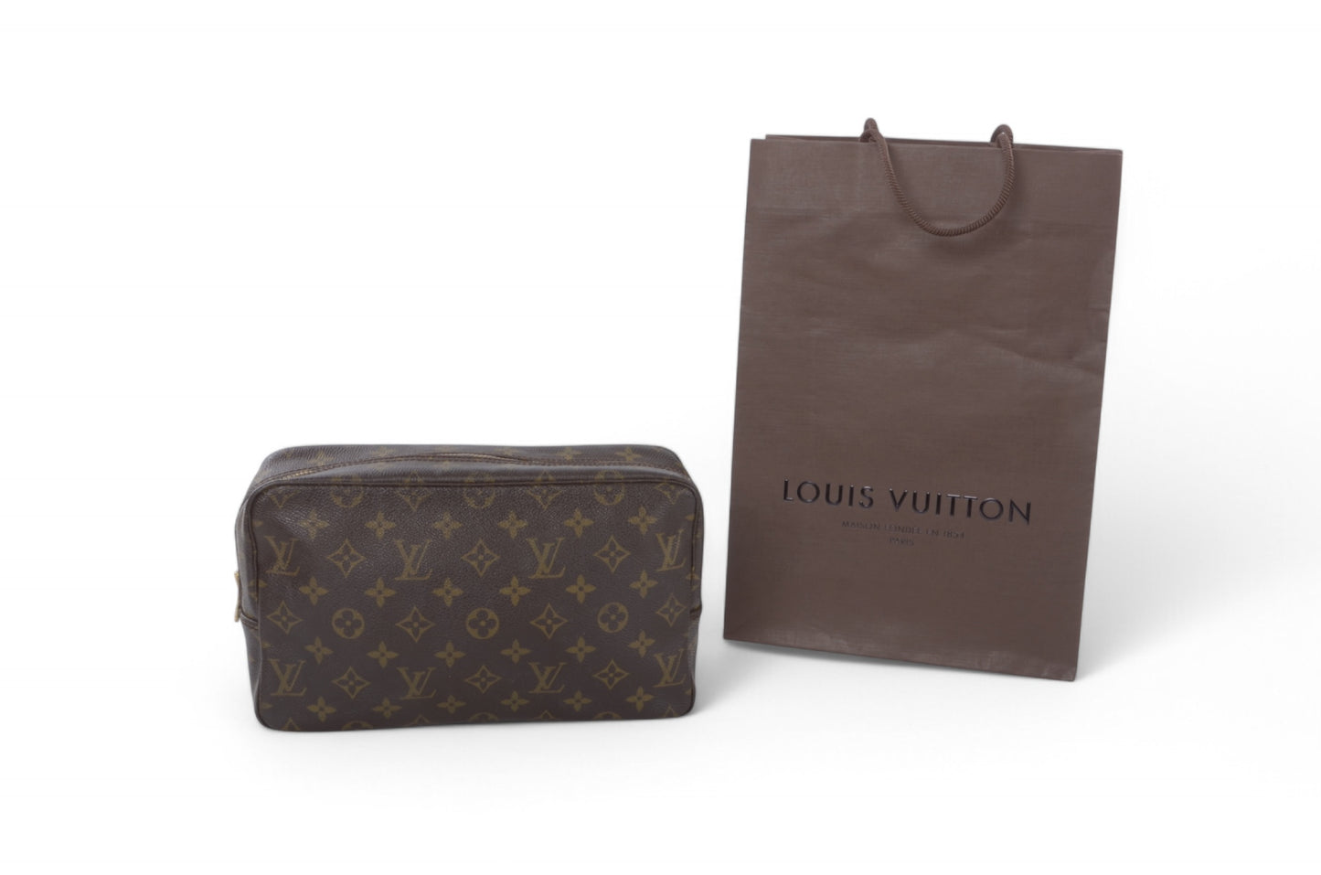 Louis Vuitton Trousse 28 Pouch Clutch Makeup Toilet Bag Monogram Vintage
