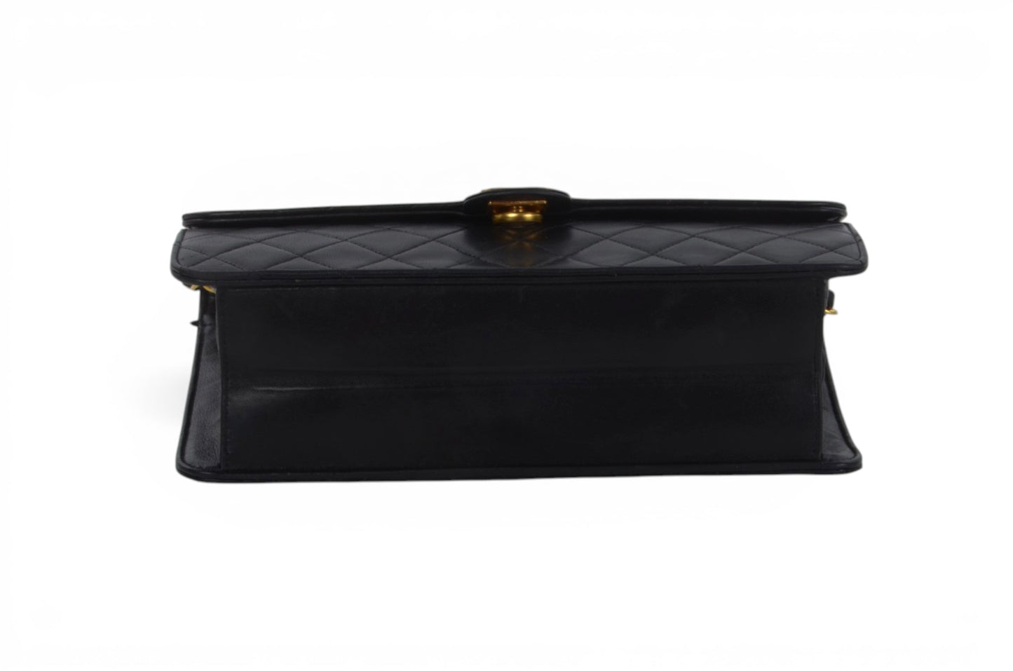 Chanel Classic Single Flap 25 Bag Black Lambskin Matelasse CC Lock Chain Shoulder Bag Vintage Designer Classic