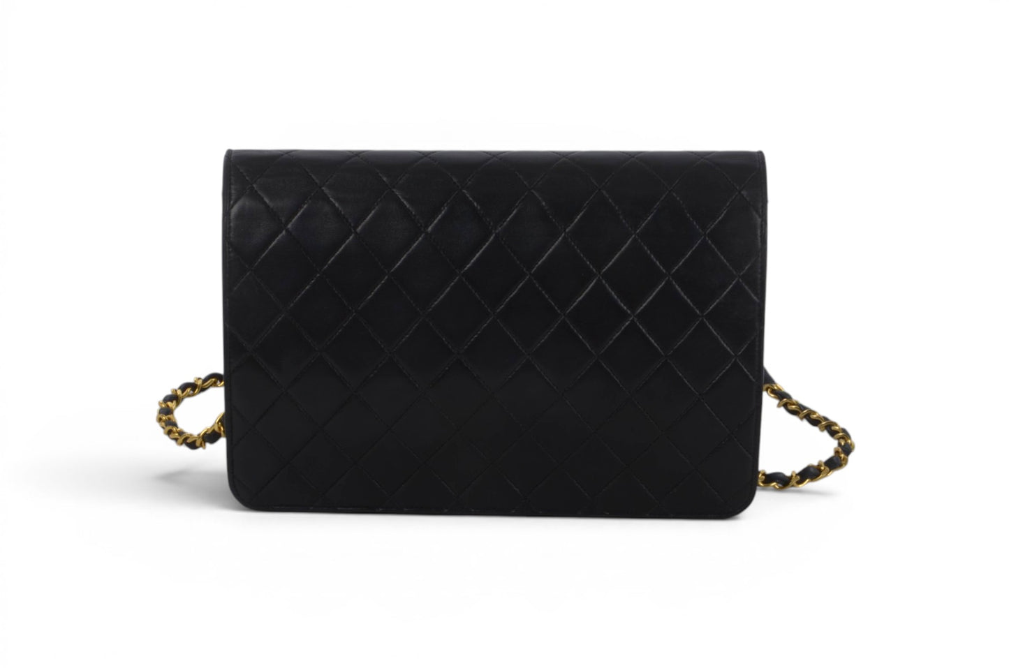 Chanel Classic Single Flap 25 Bag Black Lambskin Matelasse CC Lock Chain Shoulder Bag Vintage Designer Classic