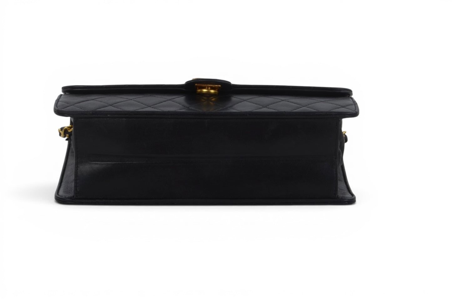 Chanel Classic Single Flap 25 Bag Black Lambskin Matelasse CC Lock Chain Shoulder Bag Vintage Designer Classic
