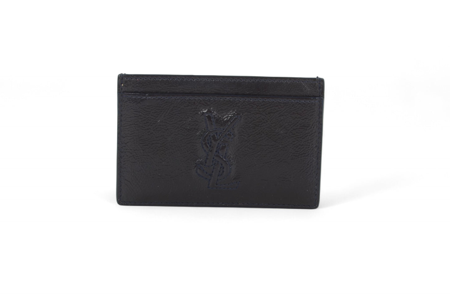 Yves Saint Laurent YSL Leather Black Wallet Card Holder Case Cardholder Vintage Designer Classic Authentic
