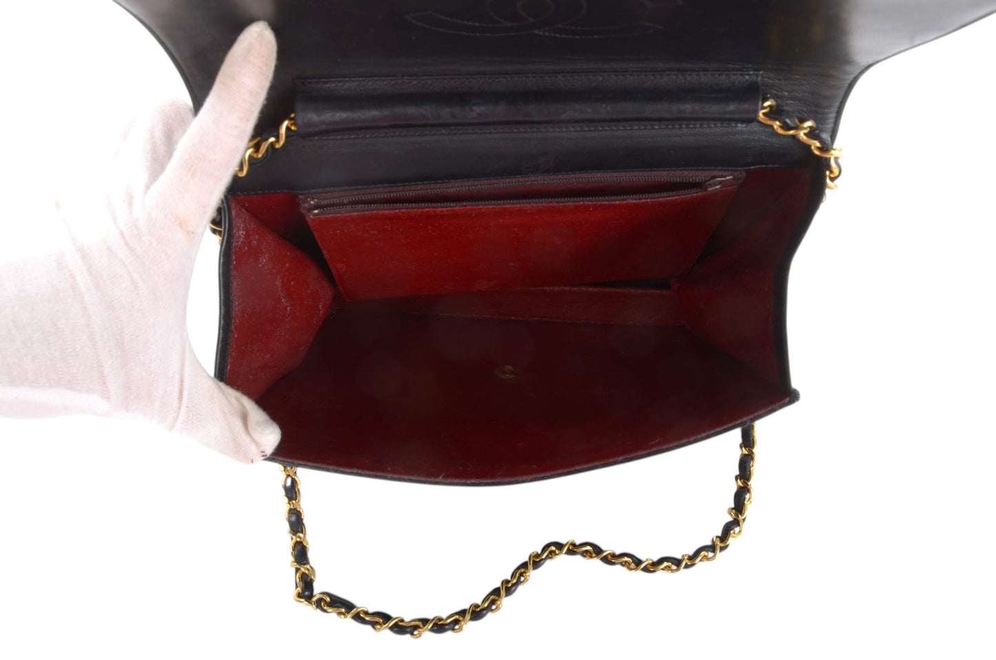 Chanel Classic Single Flap 25 Bag Black Lambskin Matelasse CC Lock Chain Shoulder Bag Vintage Designer Classic