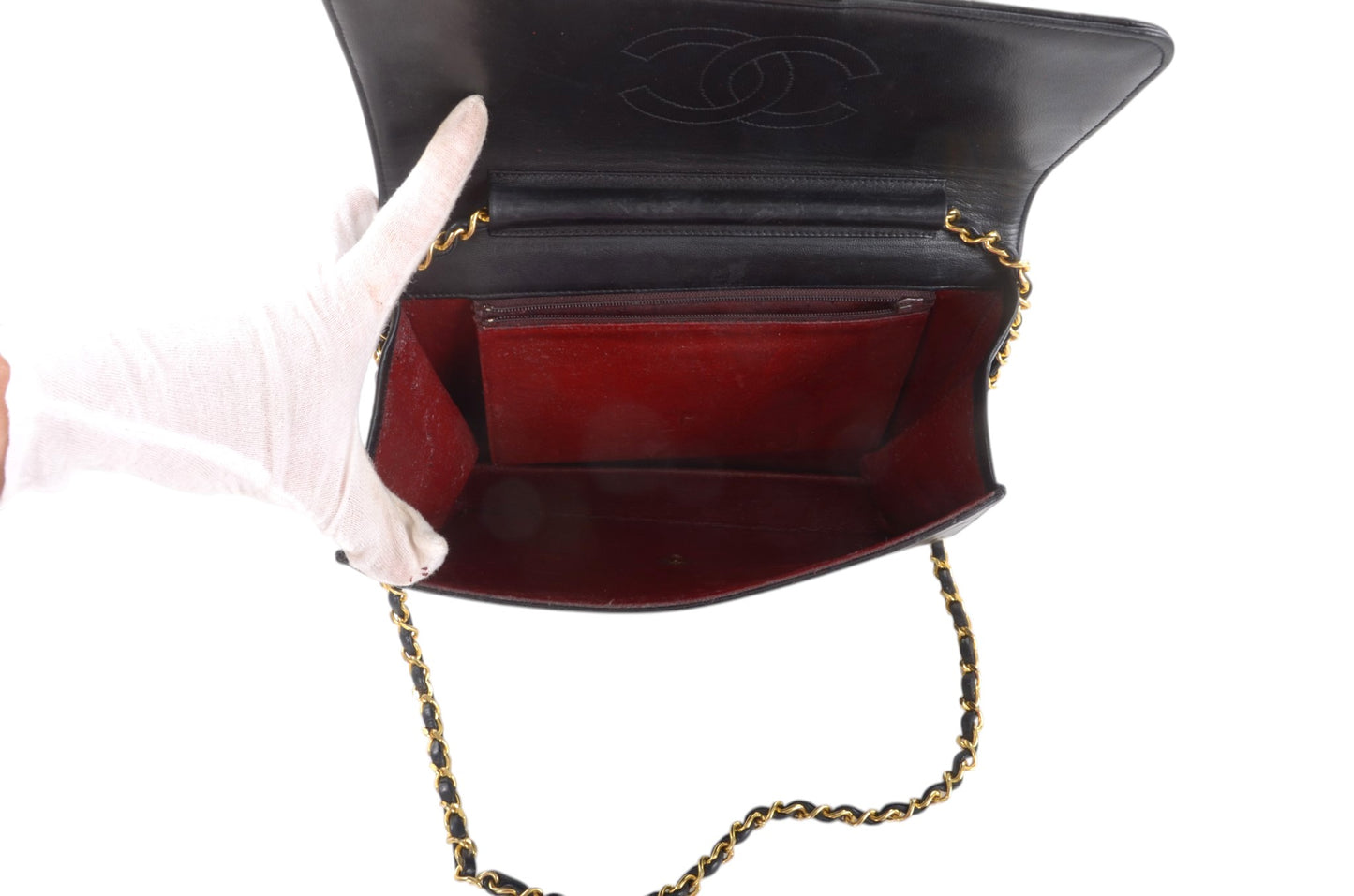 Chanel Classic Single Flap 25 Bag Black Lambskin Matelasse CC Lock Chain Shoulder Bag Vintage Designer Classic