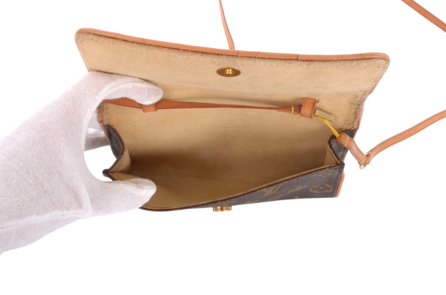 Louis Vuitton Vintage Pochette Twin Crossbody Bag Monogram Clutch Pouch Designer Classic
