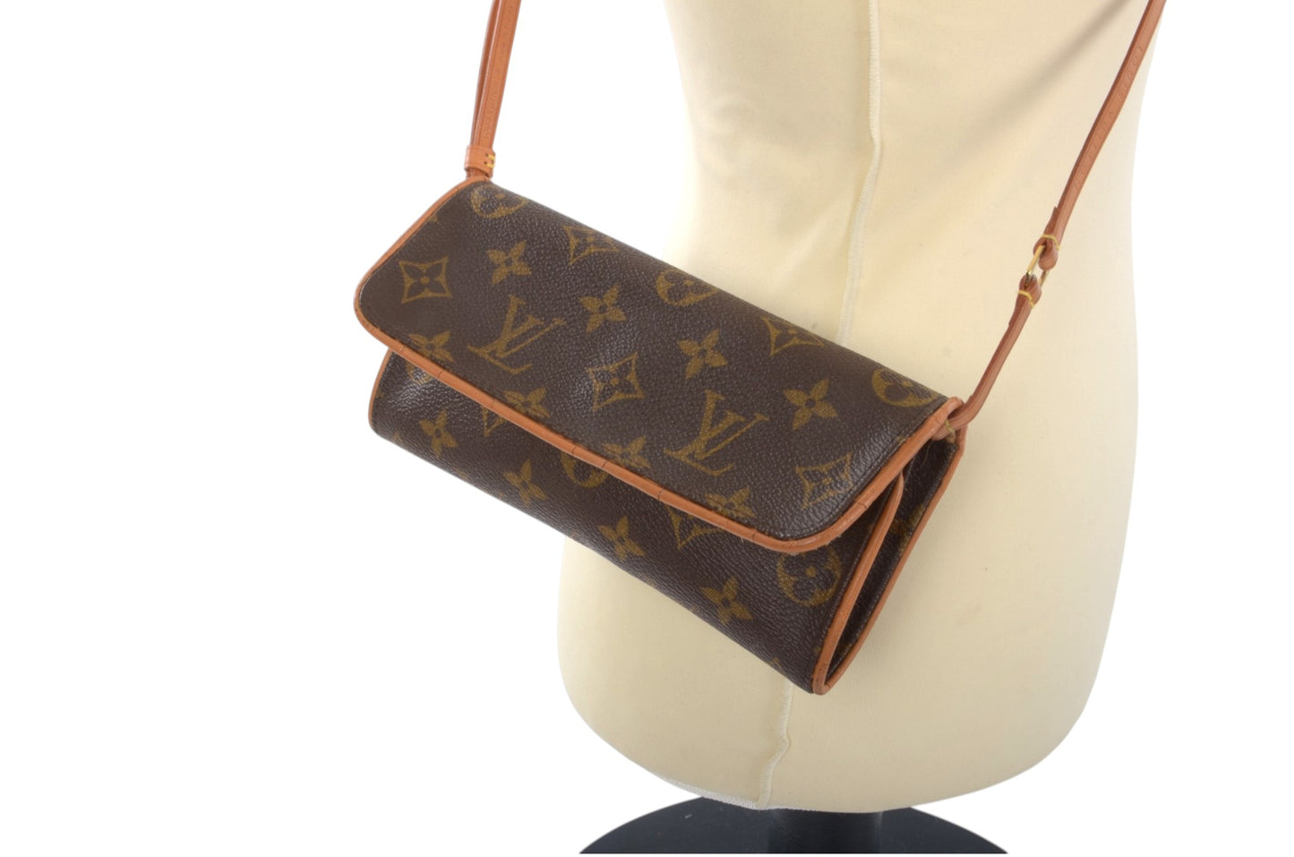 Louis Vuitton Vintage Pochette Twin Crossbody Bag Monogram Clutch Pouch Designer Classic