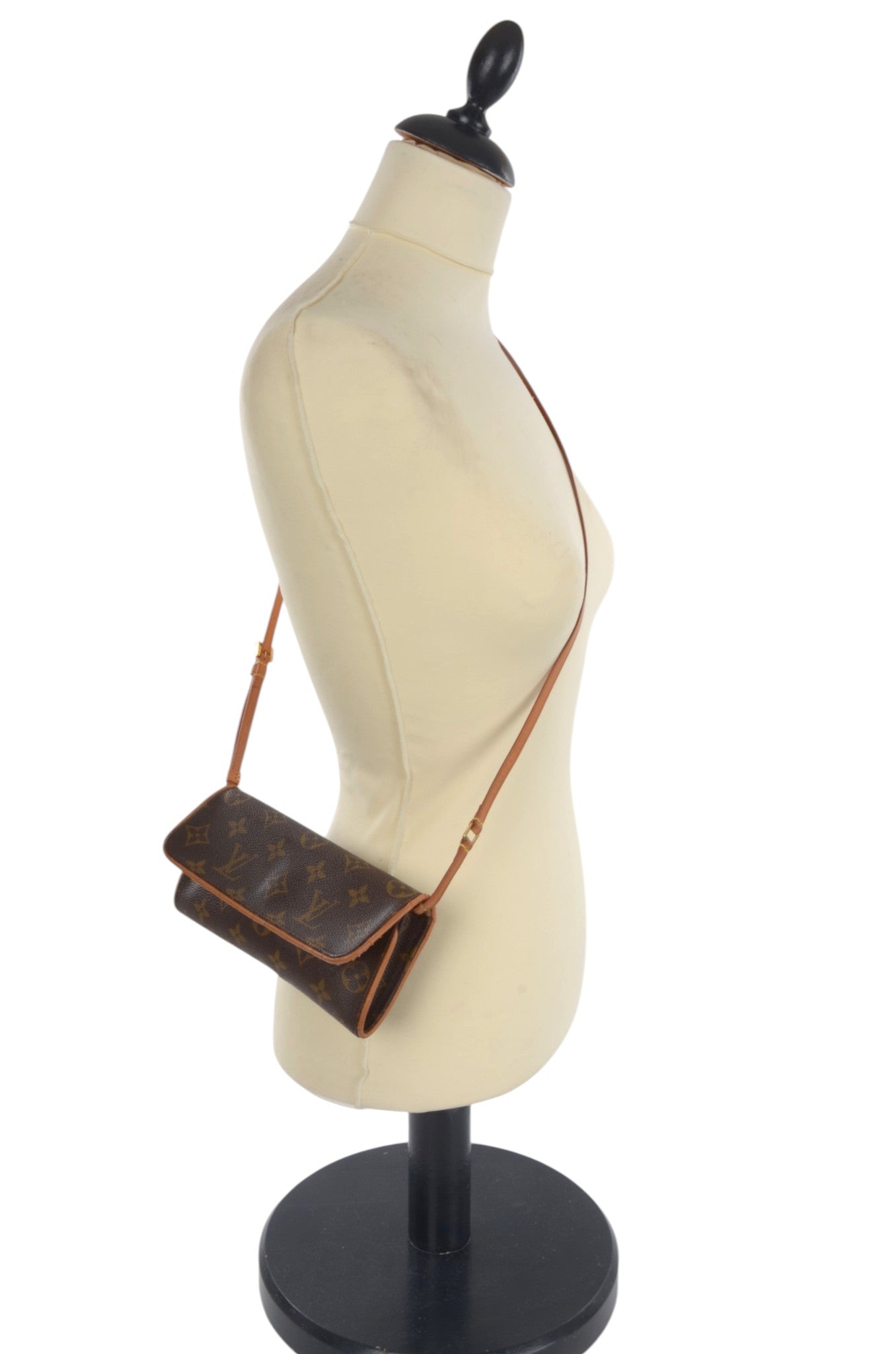 Louis Vuitton Vintage Pochette Twin Crossbody Bag Monogram Clutch Pouch Designer Classic