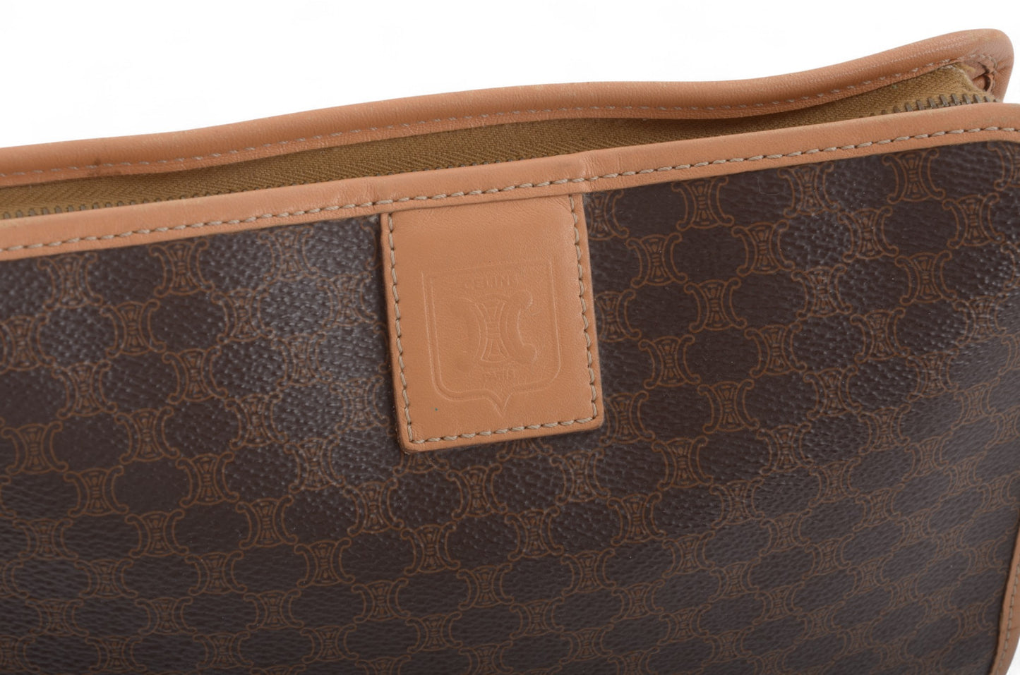 Celine Vintage Triomphe Clutch Bag Evening Bag Pouch Make Up Vanity Toiletry Bag Monogram Canvas