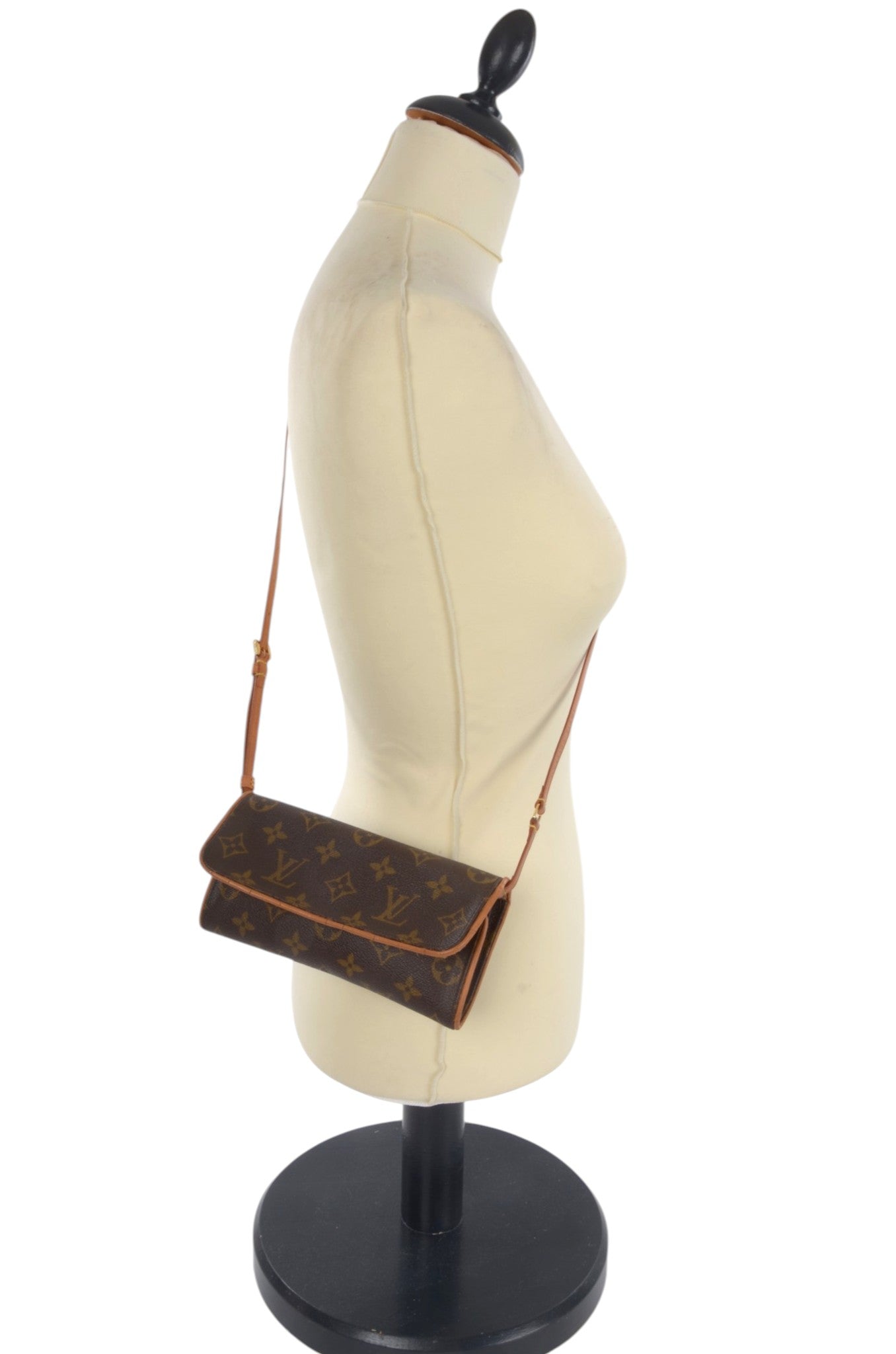 Louis Vuitton Vintage Pochette Twin Crossbody Bag Monogram Clutch Pouch Designer Classic