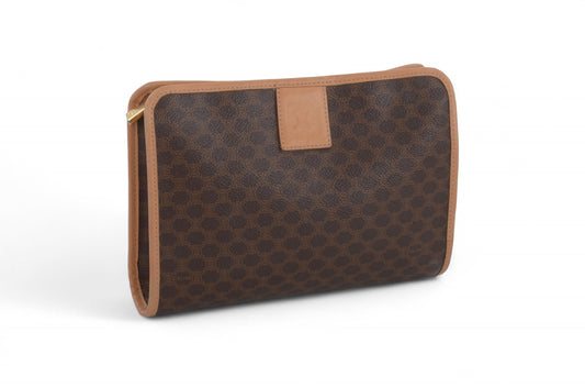 Celine Vintage Triomphe Clutch Bag Evening Bag Pouch Make Up Vanity Toiletry Bag Monogram Canvas